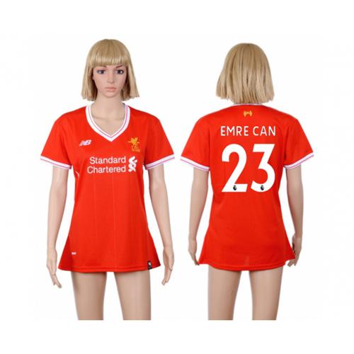 Women's Liverpool #23 Emre Can Red Home Soccer Club Jersey - Click Image to Close